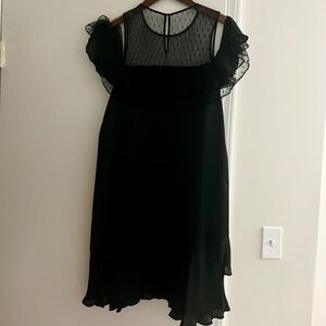 Cold shoulder silky dress